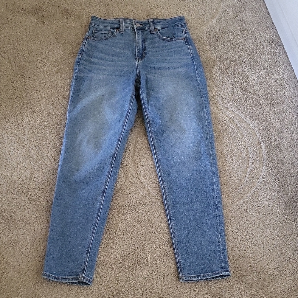 American Eagle Blue Stretch Mom Jeans